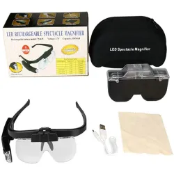 Okulary powiększające podświetlenie led lupa nagłowna z soczewkami-5907451344446