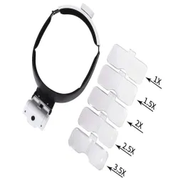 Lupa nagłowna czołowa okulary 2 led podświetlane okulary powiększające-5907451344354