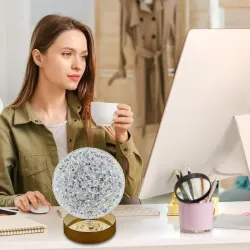 Lampa stołowa LED kryształowa metalowa złota dotykowa 3-barwy CCT USB-6921580382154