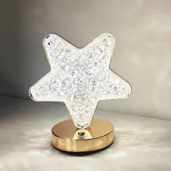 Lampa stołowa LED kryształowa gwiazda złota dotykowa 3-barwy CCT USB-5907085551128