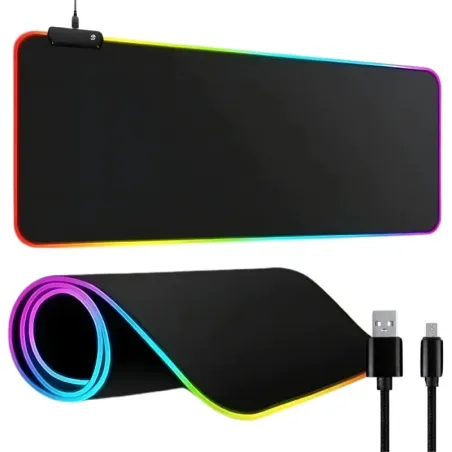 Podkładka gamingowa podświetlana rgb xxl 90x40 pod myszkę klawiaturę usb-5907451374955