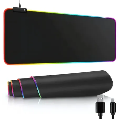 Podkładka gamingowa podświetlana rgb xl 80x30 pod myszkę klawiaturę usb-5907451374948