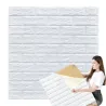 Panele ścienne 3d cegła biała tapeta samoprzylepna pianka ozdobna-5907451375839