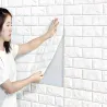 Panele ścienne 3d cegła biała tapeta samoprzylepna pianka ozdobna-5907451375839