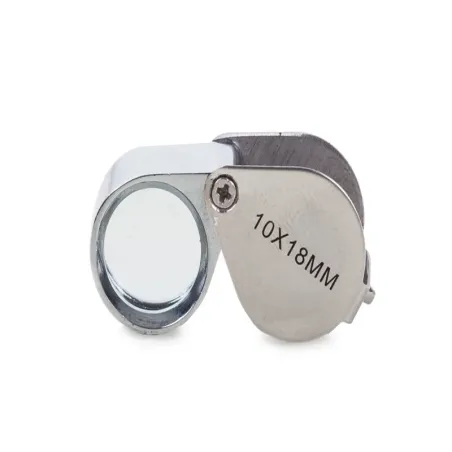 Lupa 10x kieszonkowa jubilerska składana 18mm stal mała i praktyczna-5907451302774