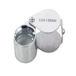Lupa 10x kieszonkowa jubilerska składana 18mm stal mała i praktyczna-5907451302774