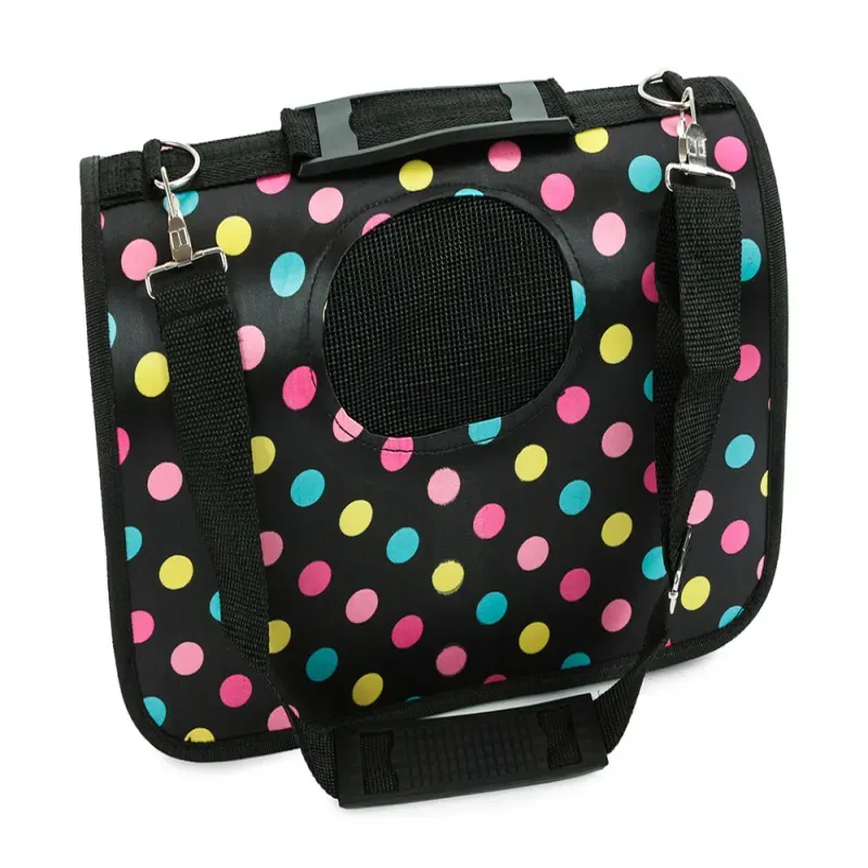 Torba XL 53x30x21cm czarna w groszki transporter dla psa kota duża-5907451313879