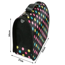 Torba XL 53x30x21cm czarna w groszki transporter dla psa kota duża-5907451313879