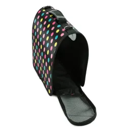 Torba M 38x24x16cm czarna w groszki transporter dla psa kota duża-5907451313848