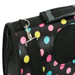 Torba M 38x24x16cm czarna w groszki transporter dla psa kota duża-5907451313848