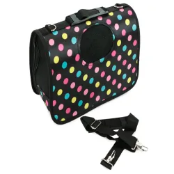 Torba M 38x24x16cm czarna w groszki transporter dla psa kota duża-5907451313848