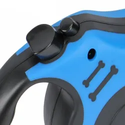 Smycz 5m 15kg automatyczna dla psa taśma z blokadą mocna niebieska-5907451359822