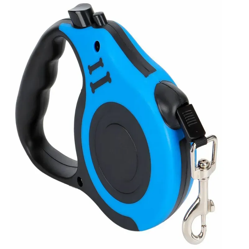 Smycz 5m 15kg automatyczna dla psa taśma z blokadą mocna niebieska-5907451359822