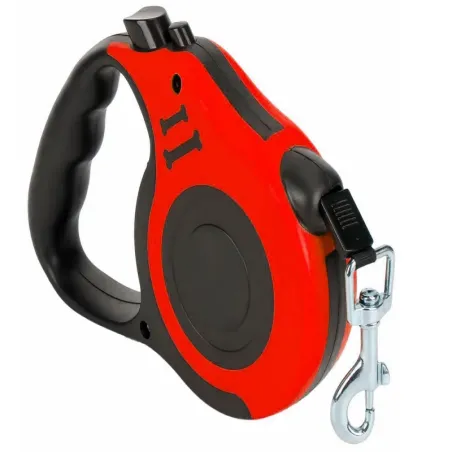 Smycz 5m 15kg automatyczna dla psa taśma z blokadą mocna czerwona-5907451359815