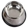 Miska 1,3l metalowa dla psa kota srebrna na gumowej podstawie-5907451310458