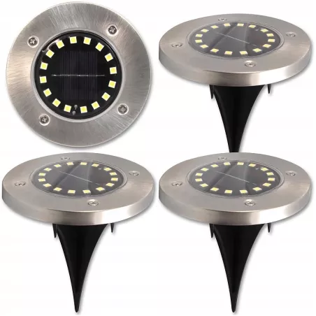 4xLampy LED solarne wbijane ogrodowe nie wymagają zasilania 16xSMD-5908263383791