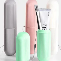 Etui pojemnik na szczoteczkę pastę do zębów podróży różowy organizer-5907451361054