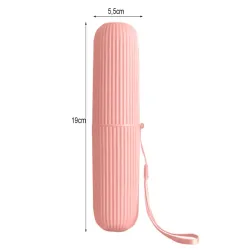 Etui pojemnik na szczoteczkę pastę do zębów podróży różowy organizer-5907451361054