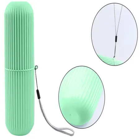 Etui pojemnik na szczoteczkę pastę do zębów podróży zielony organizer-5907451361030