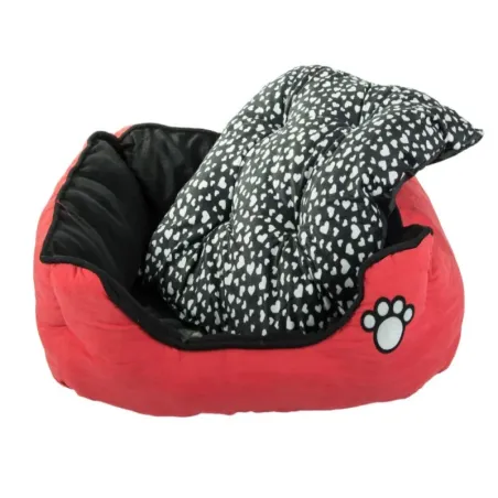 Legowisko posłanie dla psa z wyciąganą poduszką miękkie czerwone-5907451370131