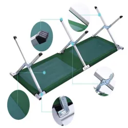 Łóżko składane zielona kanadyjka turystyczne polowe kempingowe outdoor-5907451342398