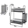 Półka kuchenna czarny organizer kuchenny stojący loft z koszyczkiem-5907451371329