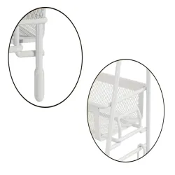 Półka kuchenna biały organizer dwupoziomowy stojący loft z koszyczkiem-5907451371336