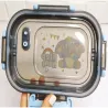 Lunchbox pojemnik na śniadanie obiad z przegródkami i sztućce-5907451369333