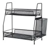 Półka kuchenna czarny organizer kuchenny stojący loft z koszyczkiem-5907451371329