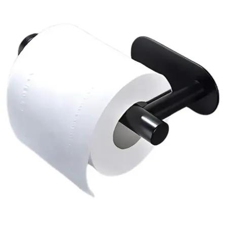 Uchwyt na papier toaletowy wc samoprzylepny bez wiercenia czarny loft-5907451375129