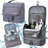 Kosmetyczka podróżna organizer z haczykiem unisex wodoodporna szara-5907451375587