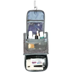 Kosmetyczka podróżna organizer z haczykiem unisex wodoodporna szara-5907451375587