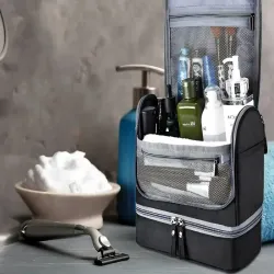 Kosmetyczka podróżna ogranizer z haczykiem unisex wodoodporna czarna-5907451375570