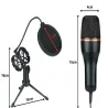 Mikrofon studyjny usb rgb na statywie do komputera streaming gaming-5907451375723