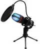 Mikrofon studyjny usb rgb na statywie do komputera streaming gaming-5907451375723