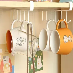 Wieszak kuchenny podwieszany biały metalowy 6 hawańczyków na przybory-5907451374610