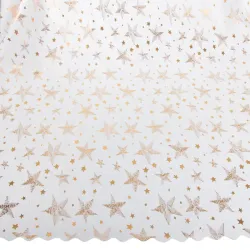 Obrus świąteczny na stół boże narodzenie biały gwiazdki śnieżynki 140x220cm-5907451366462