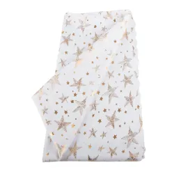 Obrus świąteczny na stół boże narodzenie biały gwiazdki śnieżynki 140x220cm-5907451366462