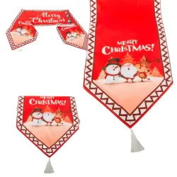 Bieżnik na stół 205x35 cm bałwanek wigilijny na boże narodzenie-5907451367919
