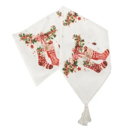 Bieżnik na stół 205x35 cm świąteczne skarpetki na boże narodzenie-5907451367902