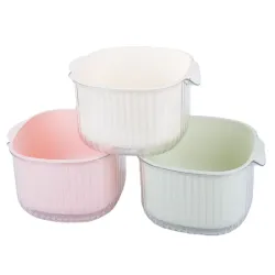 Miska podwójna do mycia owoców durszlak cedzak kosz ociekacz sitko-5907451363553