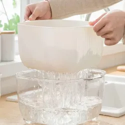 Miska podwójna do mycia owoców durszlak cedzak kosz ociekacz sitko-5907451363553