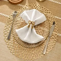 Podkładka okrągła pod talerz na stół kuchenna ażurowa ozdobna mata stołowa - 7