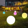 Lampa kula solarna ogrodowa 15 cm wbijana 2w1 biała ciepła i kolorowa RGB
