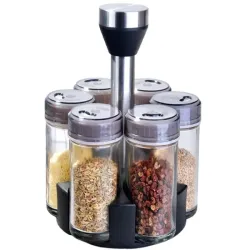 Organizer na przyprawy obrotowy pojemniki szklane 6 sztuk przyprawnik-5907451350560