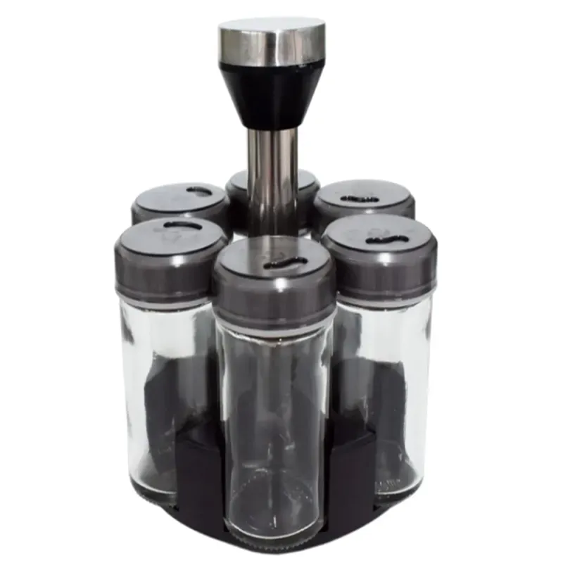 Organizer na przyprawy obrotowy pojemniki szklane 6 sztuk przyprawnik-5907451350560