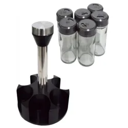 Organizer na przyprawy obrotowy pojemniki szklane 6 sztuk przyprawnik-5907451350560