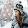 Termofor gumowy w pokrowcu ogrzewacz pluszowy na wodę w różowe gwiazdy-5907451365953