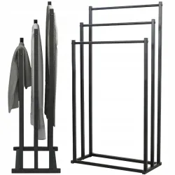 Wieszak łazienkowy stojak na ręczniki suszarka loft metalowy czarny-5907451375143