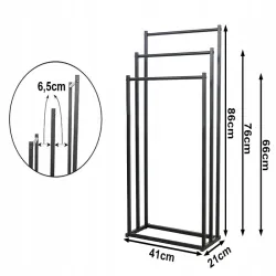 Wieszak łazienkowy stojak na ręczniki suszarka loft metalowy czarny-5907451375143